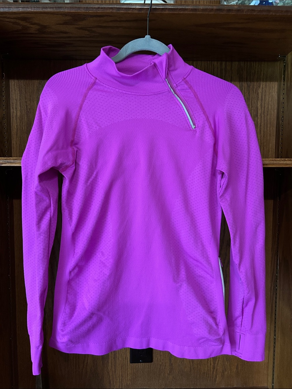 Yelete Pink Long-Sleeve Quarter-Zip Performance Top